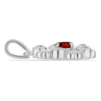 BUY 925 SILVER GARNET GEMSTONE HEART DESIGN PENDANT